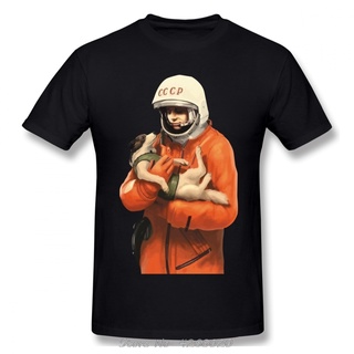 [100% Cotton] เสื้อยืดแขนสั้นลําลอง พิมพ์ลาย Laika Gagarin Soiet Space Heroes เข้ากับทุกการแต่งกาย สไตล์ฮาราจูกุ สําหรับ