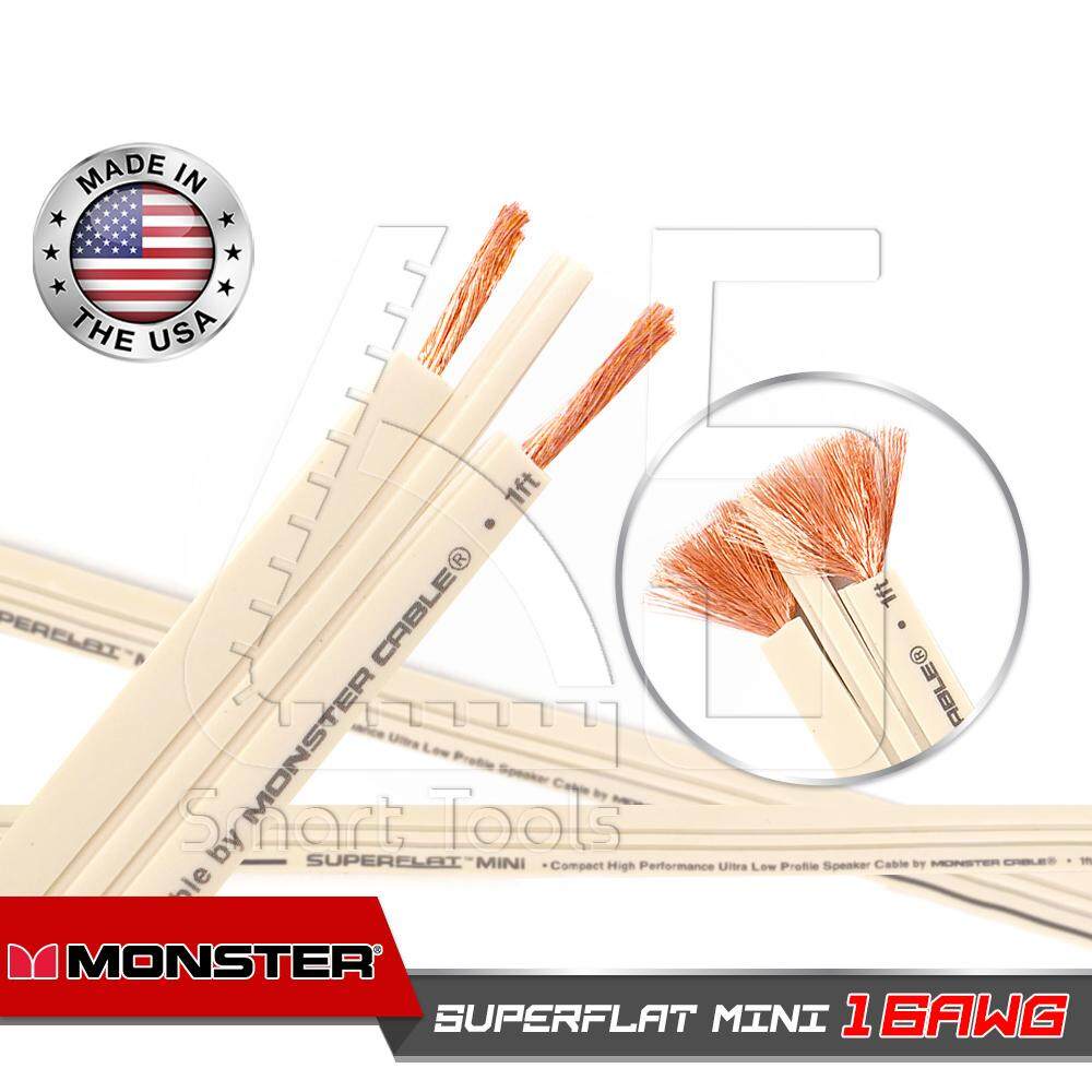 สายลำโพง Monster Cable Superflat Mini Compact Speaker Cable ขนาด 16AWG สายลำโพงแบบแบน สำหรับ