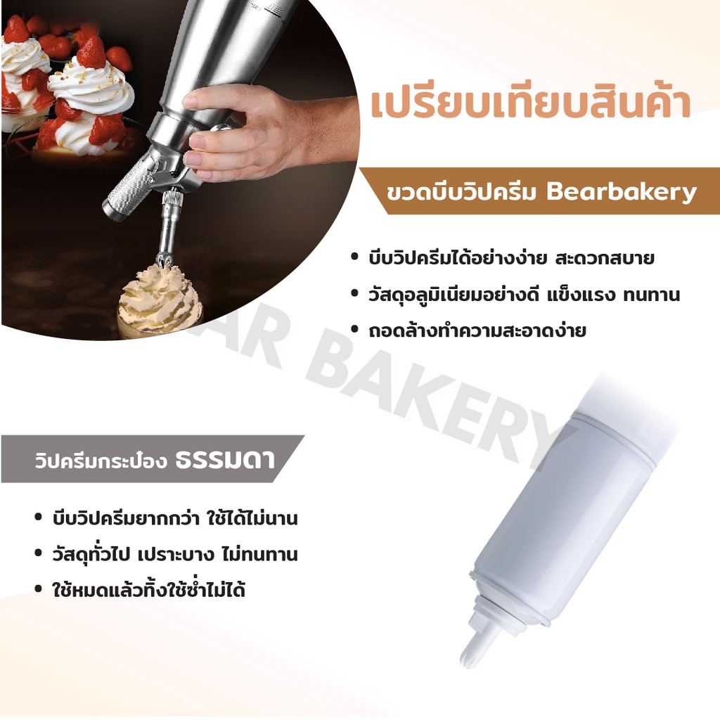 ใส่โค้ด-bearbk3-ลดทันที-45-บาท-ขวดวิปครีม-เครื่องตีวิปปิ้งครีม-กระบอกวิปปิ้งครีม-กระบอกวิปครีม-ขวดวิป-สีเงิน-500ml