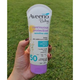 ภาพขนาดย่อของสินค้าAveeno Baby Sunscreen SPF 50 โลชั่นกันแดดสำหรับเด็กผิวแพ้ง่าย นำเข้าจาก USA