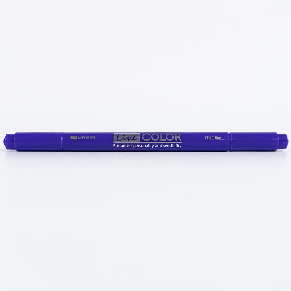 monami-live-color-27-purple-ปากกาสีน้ำ-ชนิด-2-หัว-สีม่วง-ของแท้
