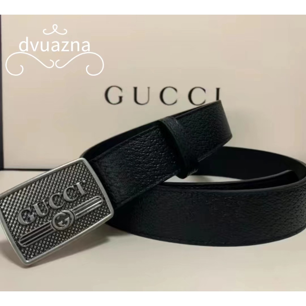 เข็มขัดหนังสไตล์หัวเข็มขัดวินเทจ-gucci-ของแท้