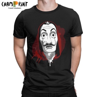 เสื้อยืดแขนสั้น ผ้าฝ้าย 100% พิมพ์ลาย Money Heist La Casa De Papel แฟชั่นสําหรับผู้ชายS-5XL