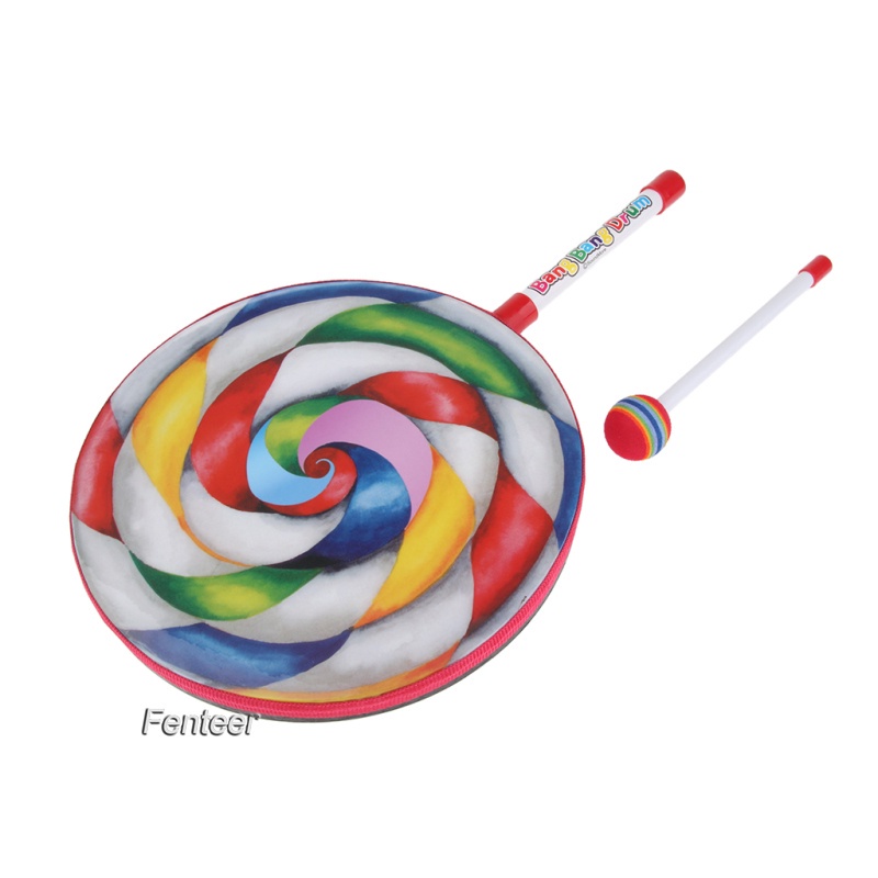ภาพหน้าปกสินค้าWooden Lollipop Hand Drum Toy for Kids Early Music Learning