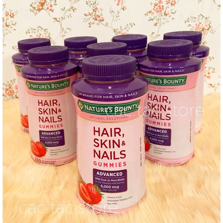 ภาพสินค้ามีของพร้อมส่ง % จาก  Nature's Bounty Advanced Hair Skin Nails Biotin Gummies 230 Gummies รุ่น Advanced จากร้าน cac.tac.store บน Shopee ภาพที่ 1