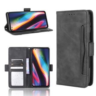 Multi-Card Slots Casing Motorola Moto G 5G Plus Wallet Case PU Leather Magnetic Buckle Flip Cover Card Holders Stand