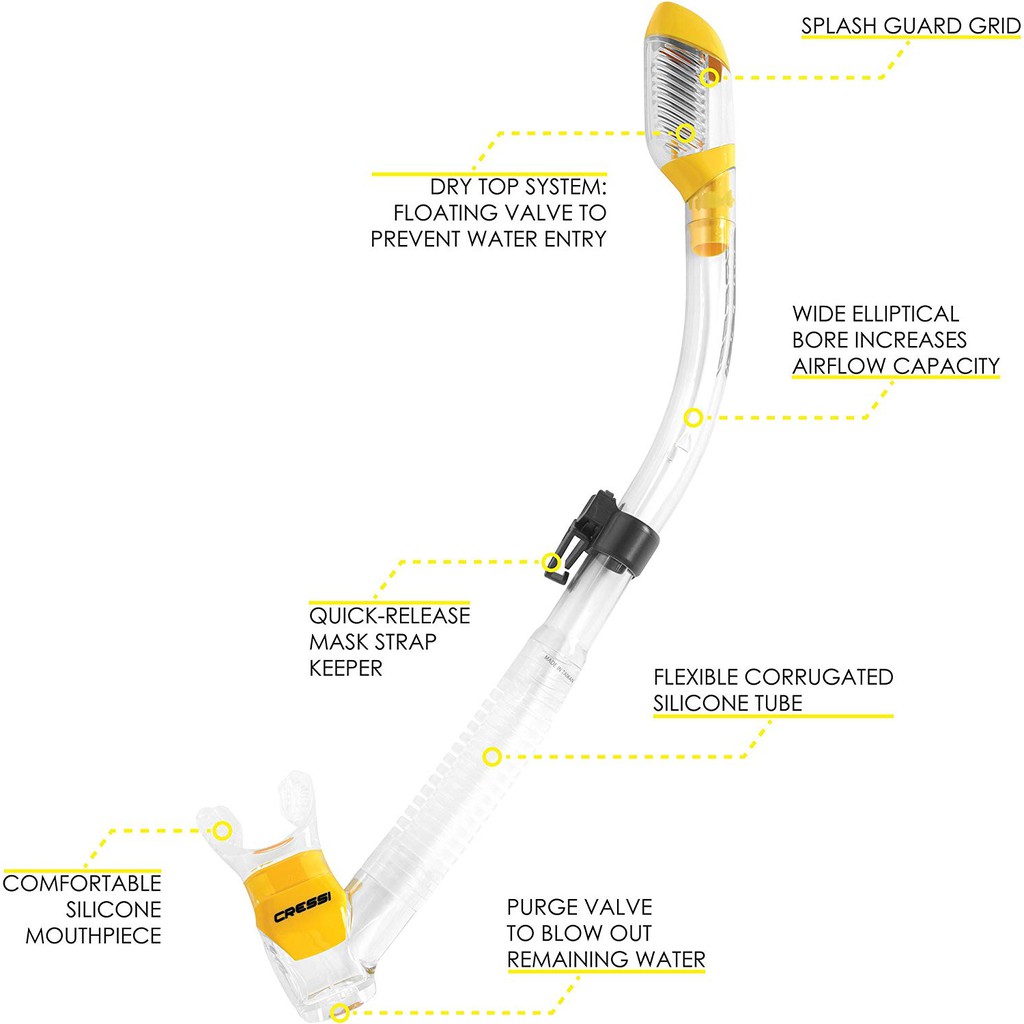 cressi-dry-premium-snorkeling-and-diving-tube-ท่อหายใจใต้น้ำ-สำหรับผู้ใหญ่-อุปกรณ์ดำน้ำ