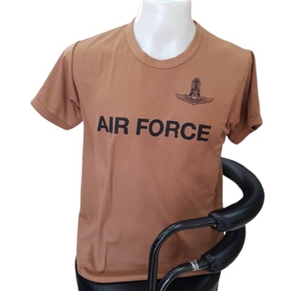 ภาพหน้าปกสินค้าเสื้อยืดคอกลมตราปีกกองทัพอากาศ ทหารอากาศ สีน้ำตาล คอกลม สำหรับใส่ประกอบเครื่องแบบชุดฝึกทหารอากาศ ที่เกี่ยวข้อง