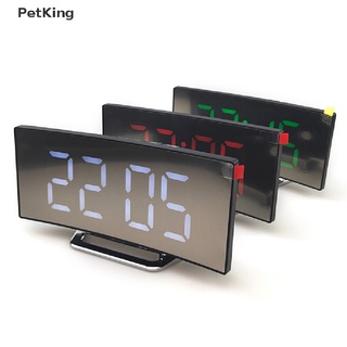 PetKing☀ Digital Alarm Clock Curved Dimmable LED SN Digital Clock For Kids Bedroom .