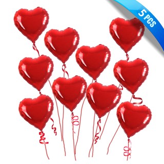 10 PCS 18 Inch Heart Balloon for Valentines Day Marriage Proposal Wedding Anniversary and Party Decoration Aluminum Foil