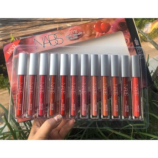 เซทลิปกลอส12แท่ง12เฉดสี เนื้อแมทฝาสีเงินNabs beauty