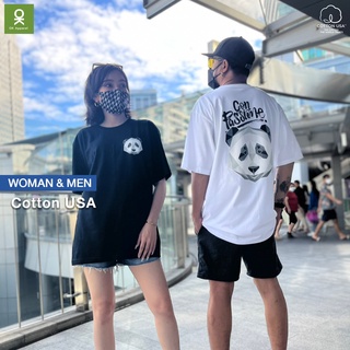 【Hot】เสื้อยืดคอตตอนUSA เจ้าแรก! ลาย Panda New  เสื้อคู่ เสื้อแขนสั้น - OverSize ⚡️พร้อมส่ง⚡️