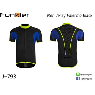 เสื้อจักรยานเเขนสั้น Funkier Palermo Black J-793