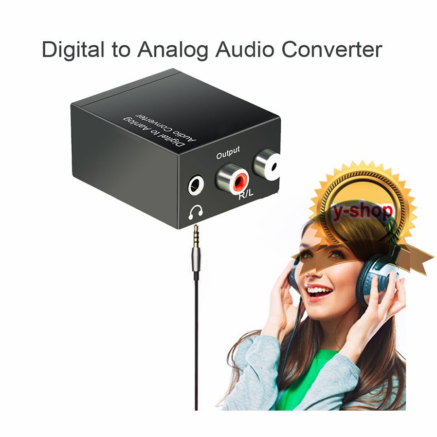ภาพหน้าปกสินค้าOptical Toslink SPDIF Coax Digital to Analog Audio Converter Adapter RCA R/L+สายoptical 1ม* จากร้าน y_shopping บน Shopee