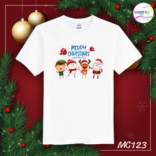 ♣♬❈เสื้อยืดคริสต์มาส เสื้อคริสต์มาส Christmas &amp; Happy new year (MC123)เสื้อยืดผู้หญิง