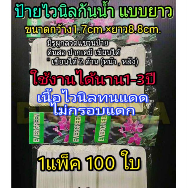 ป้ายชื่อต้นไม้กันน้ำ100ชิ้น-ใช้ทนนาน5-10ปี-ผลิตจากพลาสติกกันน้ำชนิดพิเศษ-กันน้ำ-ทนแดดไม่กรอบแตกใช้ทนนาน