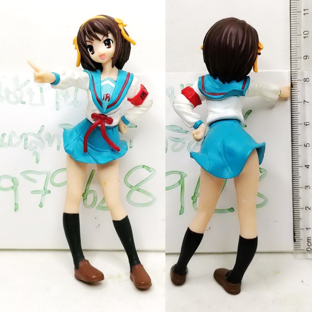 แท้-กาชาปอง-มือ1-2ไม่มีฐาน-bandai-melancholy-of-haruhi-suzumiya-gashapon-red-bikini-mini-figure-swim-suite-ฮารุอิ