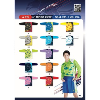 เสื้อฟุตบอล คอกลม แขนยาว FlyHawk รุ่น A919 (XL-XXL)