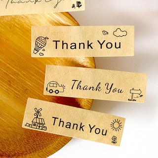 สติ๊กเกอร์ฉลากกระดาษคราฟท์ Thank You สําหรับตกแต่งสมุด Diy 120 ชิ้น