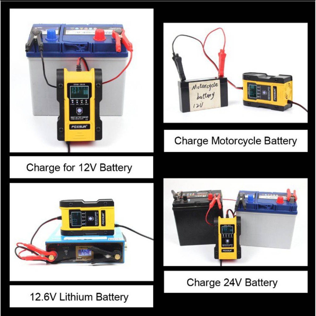 เครื่องชาร์จแบตเตอรี่-foxsur-fbc122406d-12v-6a-24v-3a-เครื่องซ่อมแบตเตอรี่อัจฉริยะซ่อมแบตเตอรี่รถยนต์มอเตอร์ไซด์ระบบดิจิ