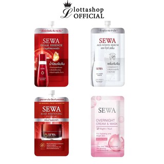 ภาพขนาดย่อของภาพหน้าปกสินค้า(1ซอง) Sewa Insam Essence/Age-White Serum/Rose Whitening Day Cream/Overnight Cream & Mask จากร้าน lottashop บน Shopee