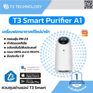 ภาพหน้าปกสินค้าT3 Smart Air Purifier A1 เครื่องฟอกอากาศ รุ่น A1 T3 Technology กำจัดฝุ่น PM 2.5 ที่เกี่ยวข้อง