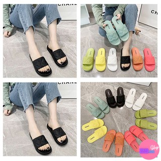 🚩Sale80%🚩รองเท้าแตะ คาดลายตาราง พื้นยางนิ่ม 7 สี