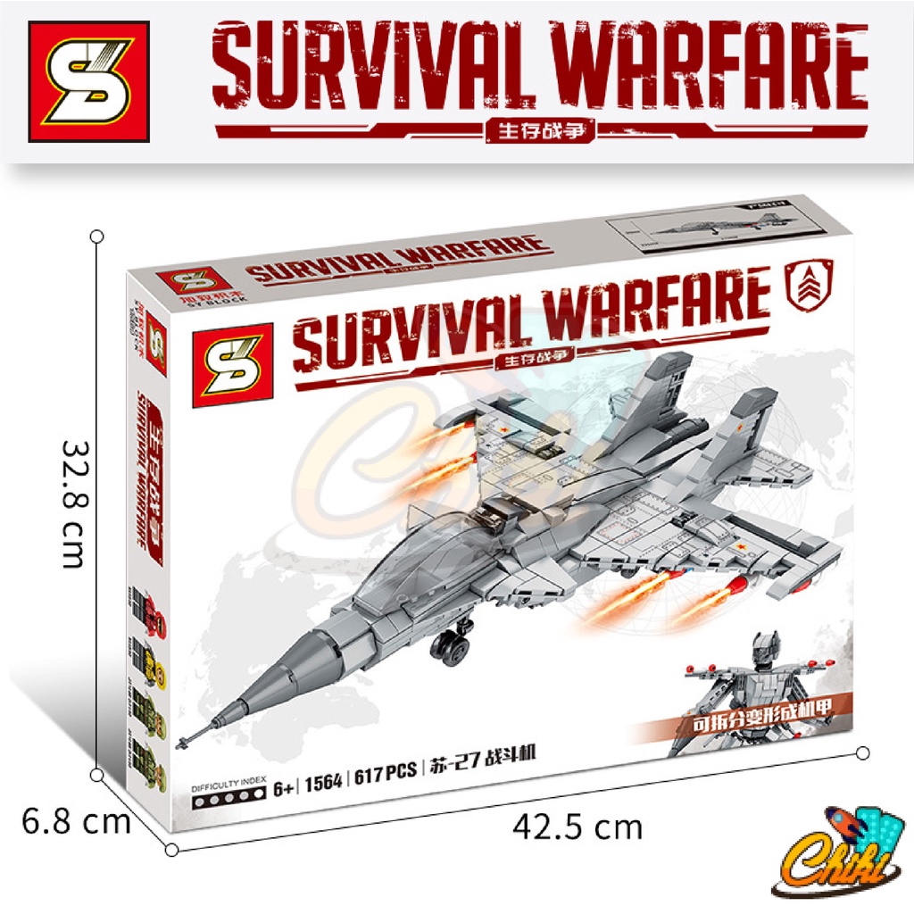 ชุดตัวต่อ-survival-warfare-เครื่องบินเจสเเปงร่างเป็นหุ่นยนต์ได้-sy1564-จำนวน-617-ชิ้น