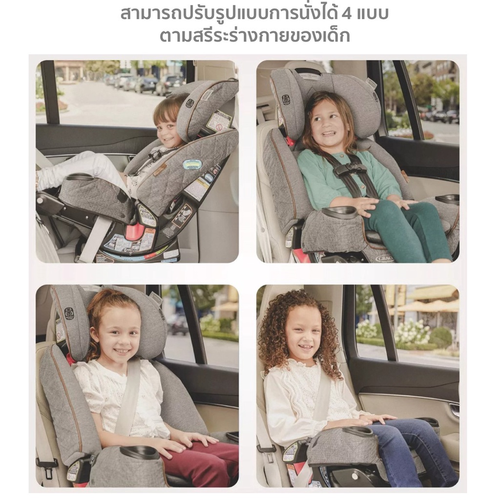 ภาพสินค้าGraco Premier 4Ever Dlx Extend2Fit 4 In 1 - Savoy คาร์ซีท เด็กแรกเกิด - 54.5 ก.ก. รองรับ isofix, belt จากร้าน kiddopacific บน Shopee ภาพที่ 3