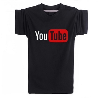 เสื้อยืดแขนสั้นลําลอง ผ้าฝ้าย พิมพ์ลายโลโก้ Youtube ขนาดใหญ่ สําหรับผู้ชาย ไซซ์ Xs - Xxxl 2020