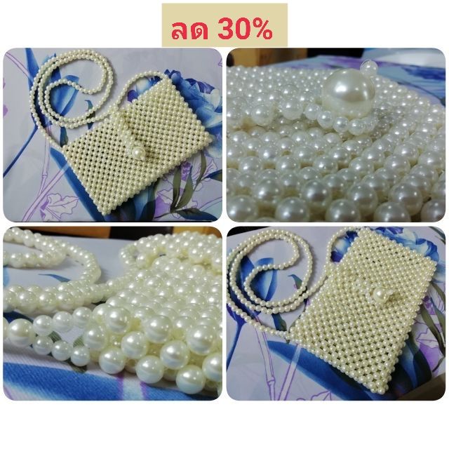 กระเป๋าลูกปัดสีมุก-handmade-ลด-30-จาก-850-บาท-ทำชิ้นเดียว