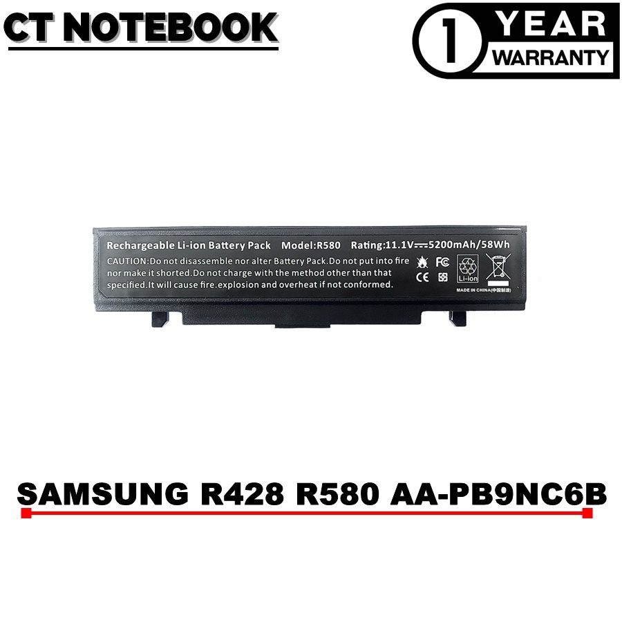 battery-samsung-r428-r439-r467-r468-r470-r478-r510-r580-np300-aa-pb9nc6b-แบตเตอรี่โน๊ตบุ๊ค-samsung-ประกัน-1-ปี-พร้อมส่ง