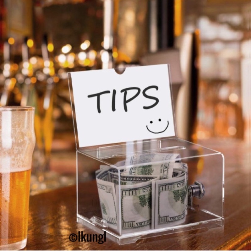 (ส่งจาก🇹🇭) กล่องใส่เงิน กล่อง Tip Box กล่องรับความคิดเห็น💵💵 รุ่นมีป้าย