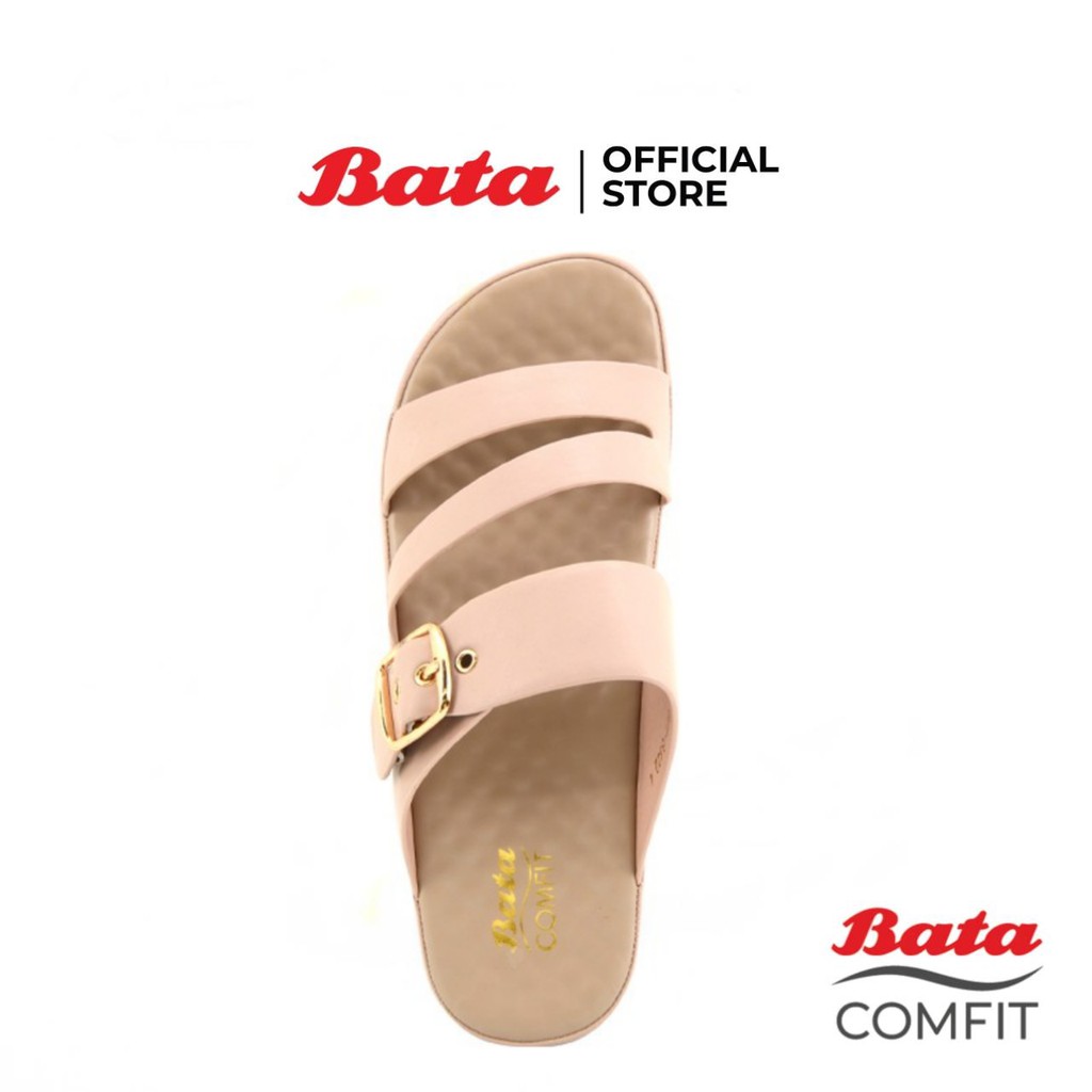 bata-comfit-รองเท้าแตะลำลองหญิง-รองเท้าเพื่อสุขภาพ-slip-on-แบบสวม-เปิดส้น-สีเบจ-รหัส-6618522