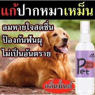 สเปรย์ฉีดช่องปากสัตว์เลี้ยง 120 มล pet oral spray น้ำยาบ้วนปาก ทำความสะอาดช่องปาก สุนัข แมว ลดกลิ่นปาก กินได้ สเปรย์ในช่