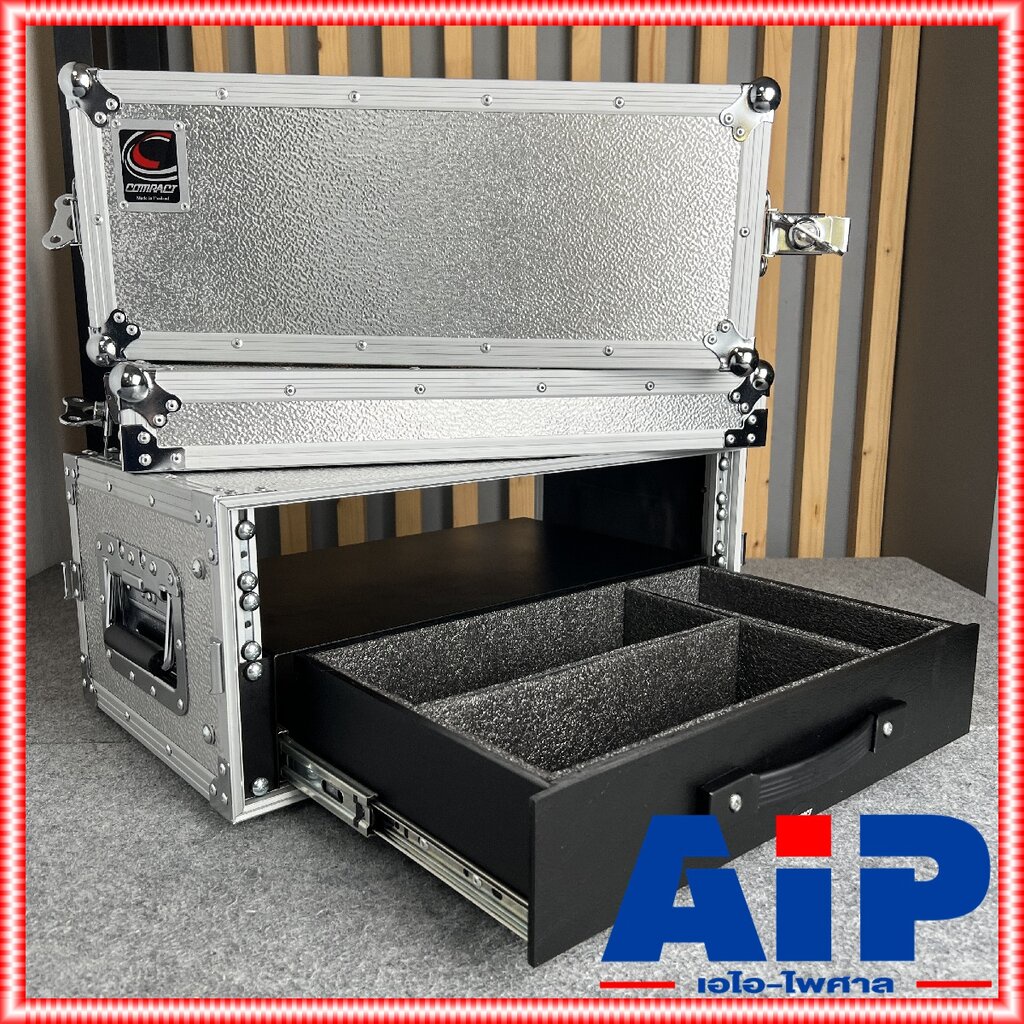 กล่อง-rack-compact-wal-4s-ใส่ไมค์ลอย-ลึก11นิ้ว-ผิวอลูมิเนียม-พร้อม-ลิ้นชักใส่ไมค์-กล่องใส่อุปกรณ์เครื่องเสียง-rack-แร