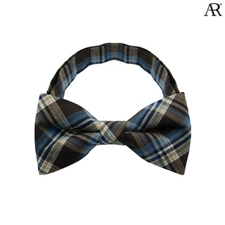 ANGELINO RUFOLO Bow Tie ผ้าไหมทอผสมคอตตอนคุณภาพเยี่ยม โบว์หูกระต่ายผู้ชาย ดีไซน์ Checkered สีแดง/สีเขียว/สีน้ำตาล