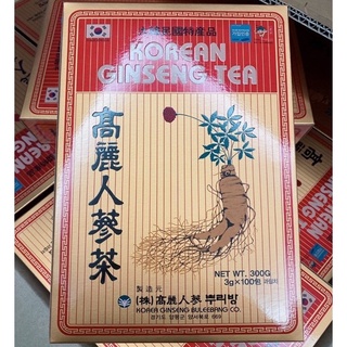 ชาโสมเกาหลี KOREAN GINSENG TEA BULEEBANG 1 กล่องใหญ่ 100 ซอง 300 กรัม (100ซอง/กล่อง) ชาโสมเกาหลีแท้100% exp:10/2024