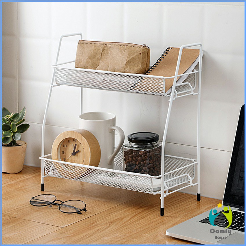 comfy-2ชั้น-ชั้นวางขวดเครื่องปรุง-เหล็กเคลือบกันสนิม-shelf