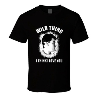 เสื้อยืดผ้าฝ้ายพิมพ์ลายขายดี เสื้อยืดแขนสั้นพิมพ์ลาย Major League Wild Thing Think I Love You Movie สําหรับผู้ชาย