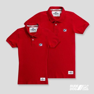 Rudedog เสื้อโปโล รุ่น Rectangular สีแดง (ราคาต่อตัว)