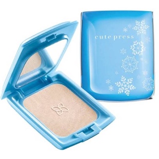 แป้งคิวเพรส สีฟ้า(ตลับจริง) อิเวอร์รี่ สโนว์ Cute Press Evory Snow Whitening &amp; Oil Control Foundation Powder 12g.