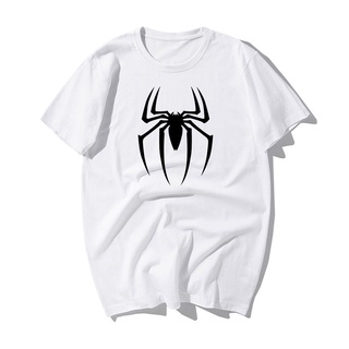 เสื้อยืดผ้าฝ้ายใหม่ เสื้อยืดลําลอง แขนสั้น ลาย Spider Spider สีขาว สําหรับผู้ชายL XL  XXL 3XL