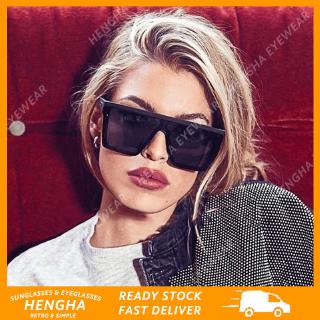 ภาพหน้าปกสินค้า【HENGHA】【พร้อมสต็อก】INS Fashion แว่นกันแดดทรงสี่เหลี่ยมขนาดใหญ่ ที่เกี่ยวข้อง