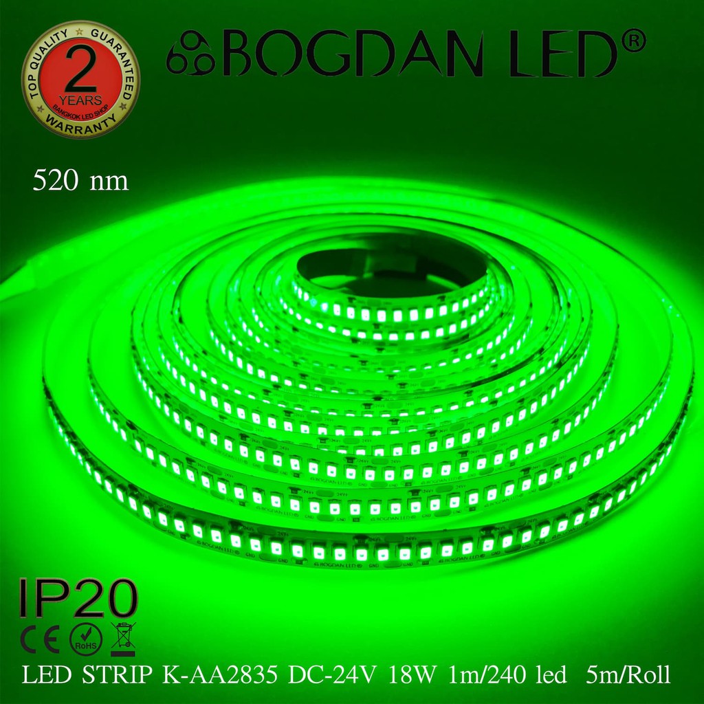 led-strip-k-aa5730-90-green-dc-12v-23w-1m-ip20-ยี่ห้อbogdan-led-แอลอีดีไฟเส้นสำหรับตกแต่ง-450led-5m-115w-5m-grade-a