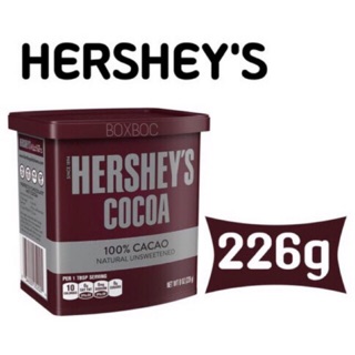 Hersheys 100% Cocoa เฮอร์ชี่ส์ โกโก้ผงเข้มข้น 100% สูตรธรรมชาติ ขนาด 226 กรัม