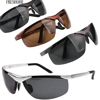สินค้า Freshone Men\'s Cool Fashion กรอบรูปตำรวจโลหะแว่นตากันแดด Polarized แว่นตาขับขี่