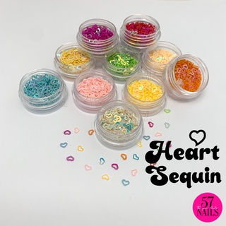 เลื่อมโฮโลแกรมติดเล็บรูปหัวใจมีรู กลิตเตอร์แต่งเล็บ Heart Hologram Sequins for DIY