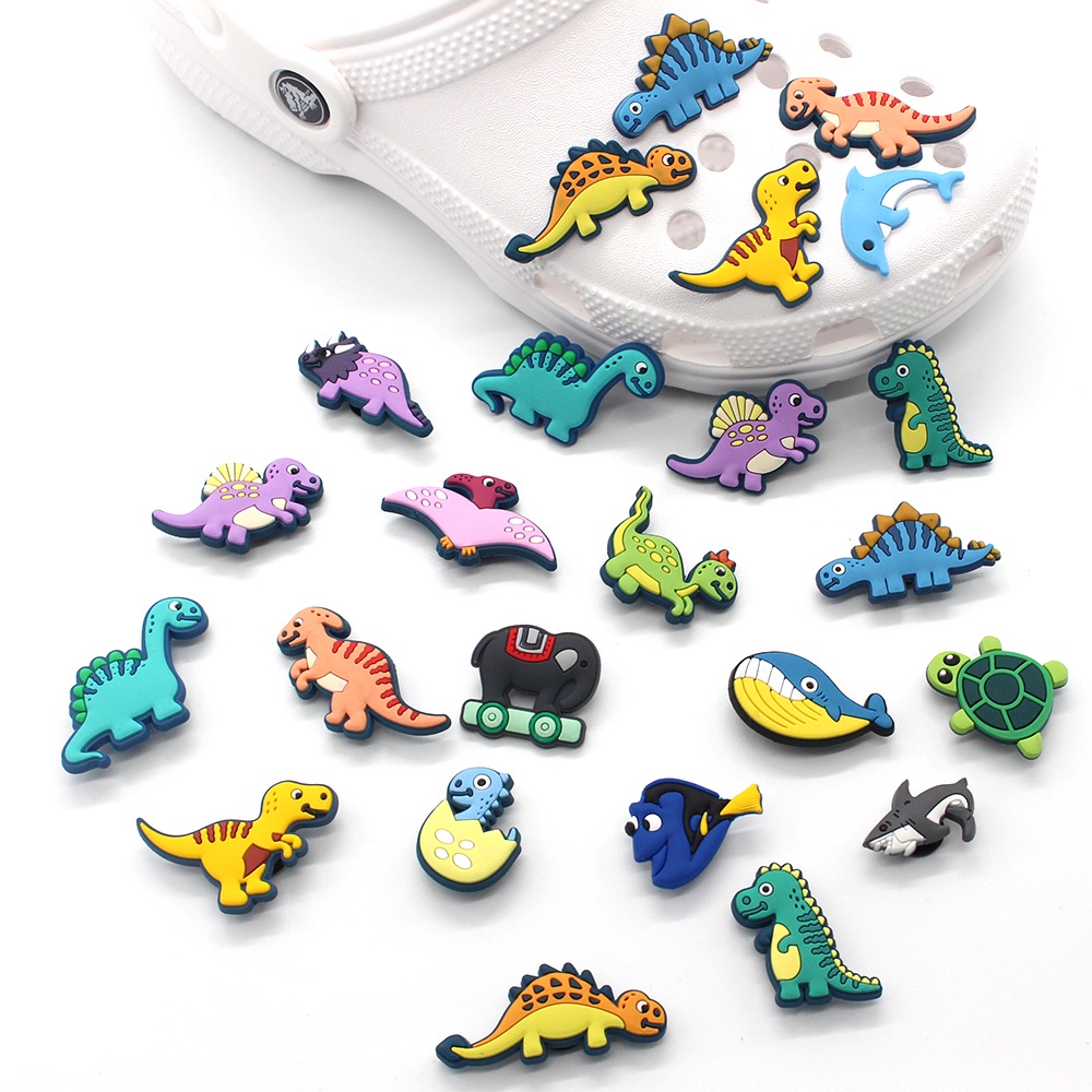CROCS อุปกรณ์เสริมหัวเข็มขัด Pvc ลายการ์ตูนไดโนเสาร์สําหรับรองเท้าเด็ก ...
