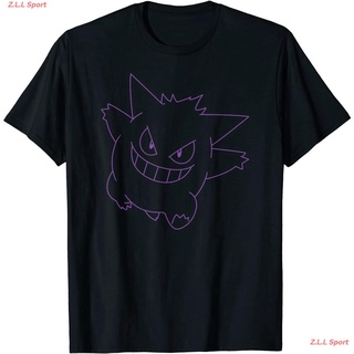 เสื้อยืดคอกลมโปเกมอน พิคาชู เสื้อยืดพิมพ์ลายการ์ตูน Pokemon Gengar Big Face T-Shirt เสื้อยืดผู้ชาย เสื้อยืดผู้หญิง แฟชั่